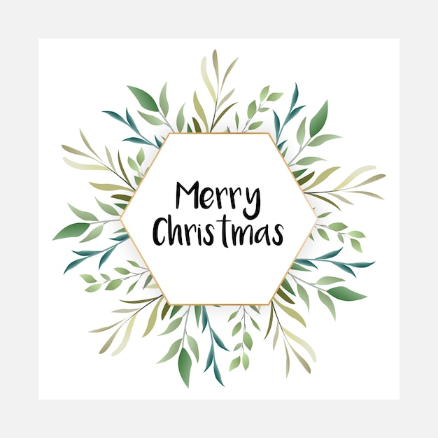 decorative beautifully designed Merry Christmas floral artwork 