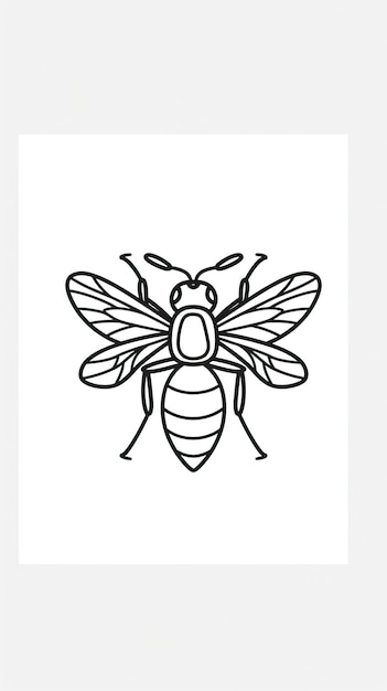 Decorative bee for farm logo identity Continuous one line drawing vector