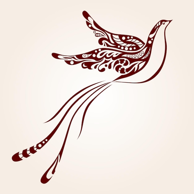 Decorative bird, vector illustration