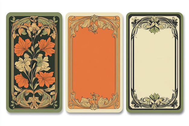 Decorative Borders On Blank Cards Illustration