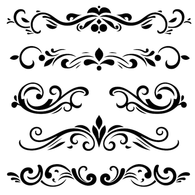 decorative borders caligraphic ornaments ornamental flourishes flower frames