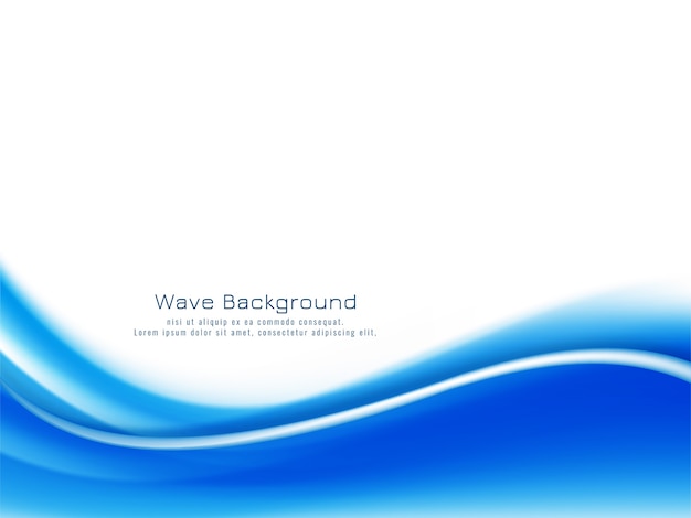 Decorative bright blue wave design background 