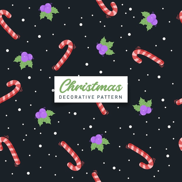 Decorative christmas candy cane seamless pattern