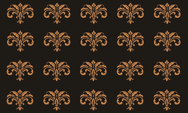 Decorative damask wallpaper pattern element and baroque ornament royal classical luxury background