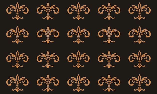 Decorative damask wallpaper pattern element and baroque ornament royal classical luxury background