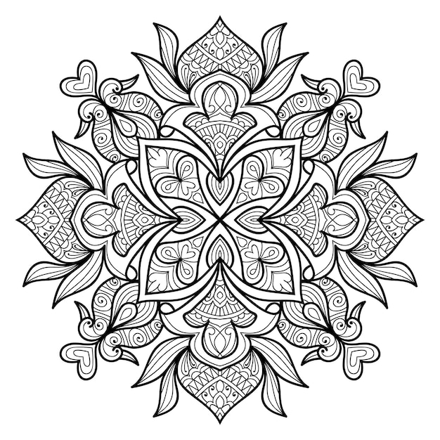 Decorative detailed mandala design with mehndi style