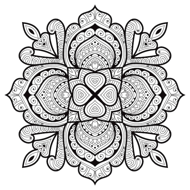 Decorative detailed mandala design with mehndi style