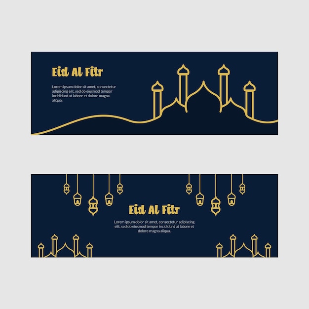 Decorative Eid Al Fitr islamic banner template