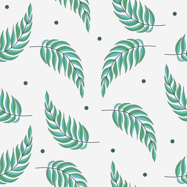 Decorative element doodle leaves seamless pattern