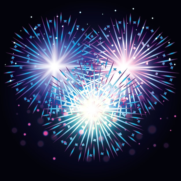 Decorative fireworks explosions poster