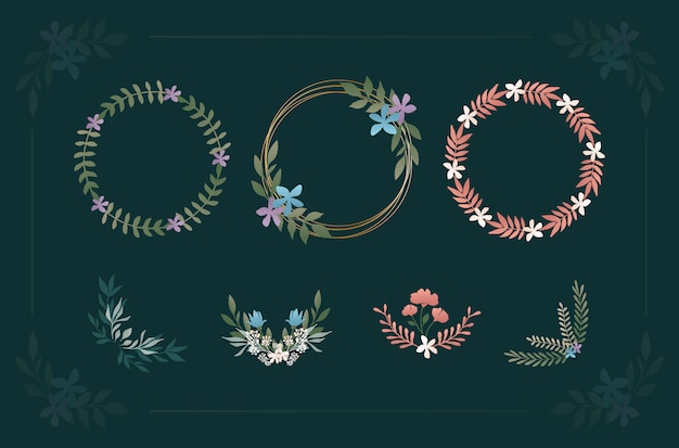 Decorative Floral Wreaths Pack