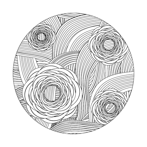 Decorative Flower Coloring Page and coloring book for adult and kids Design