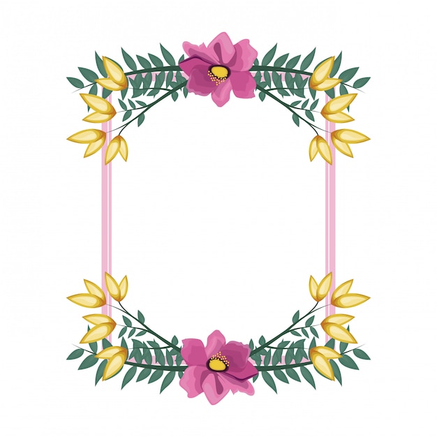 Decorative flowers square frame 