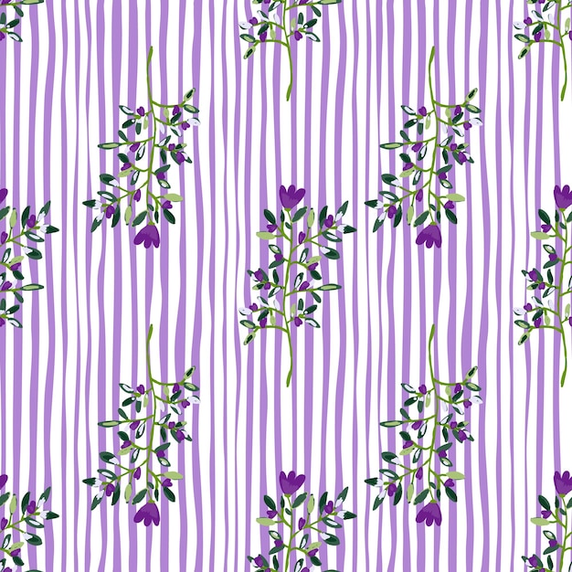 Decorative forest flower endless wallpaper Hand drawn herbal seamless pattern