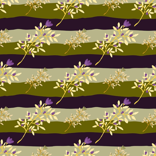 Decorative forest flower endless wallpaper Hand drawn herbal seamless pattern