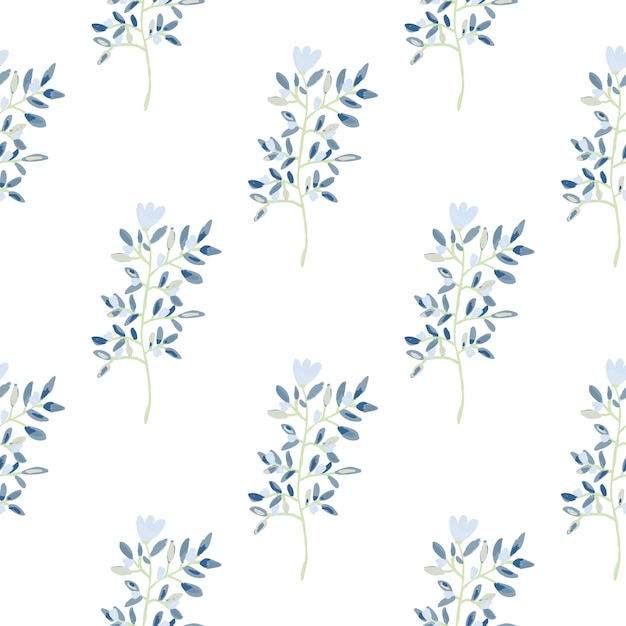 Decorative forest flower endless wallpaper Hand drawn herbal seamless pattern