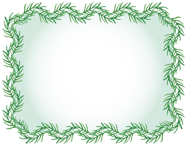 Decorative frame from watercolor green delicate twigs