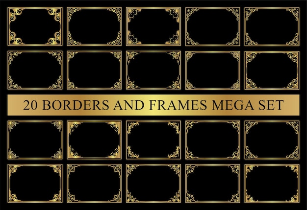 Decorative frames and borders set vector design