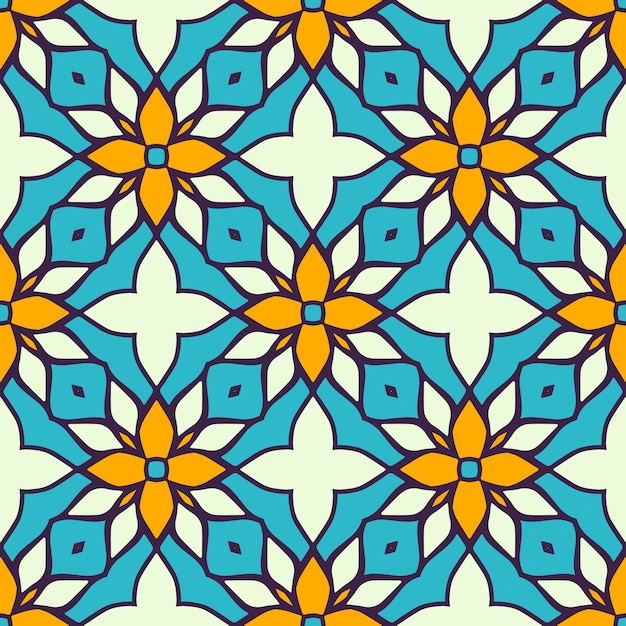 Decorative geometric tile seamless pattern