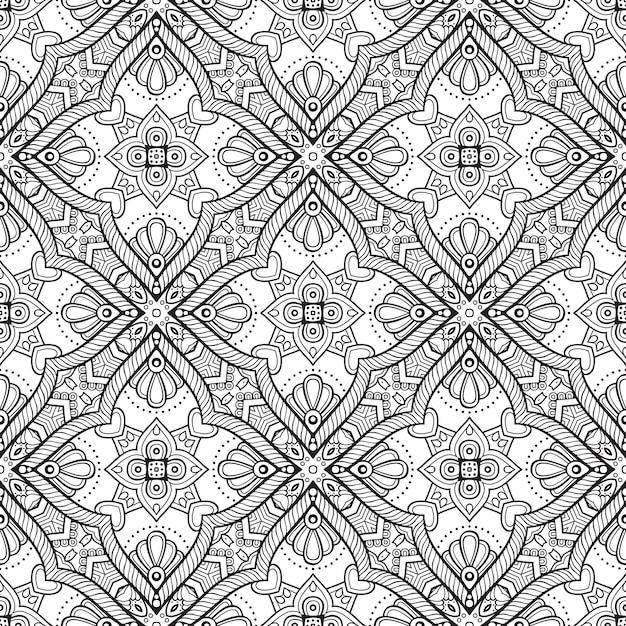 Decorative geometric tile seamless pattern