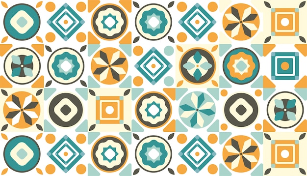 Decorative geometric tiles pattern