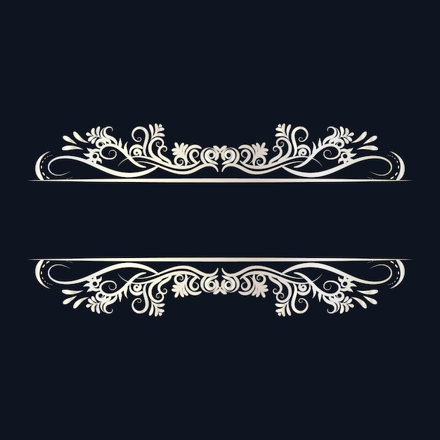 Decorative gold title frame isolated on dark color background classic ornament