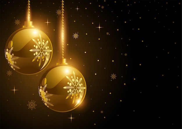 Decorative golden balls for Christmas theme and background