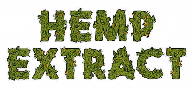 Decorative green marijuana font with Isolated lettering design.