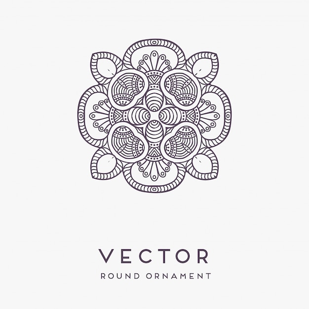 Decorative hand drawn mandala illustration