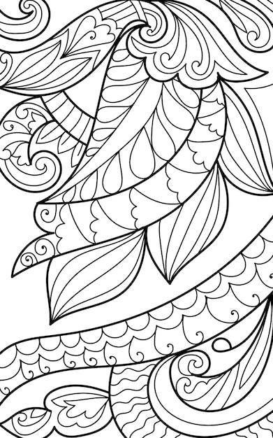 Decorative henna design coloring book vector illustration