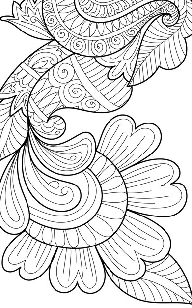 Decorative henna design coloring book vector illustration