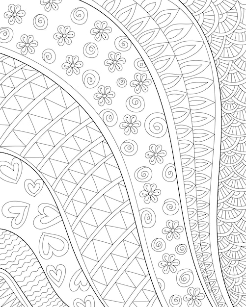 decorative henna designs pattern coloring book page for adults