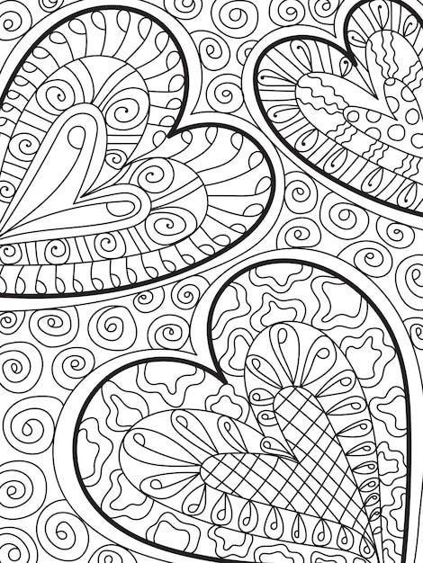 Decorative henna style designs illustration coloring book page