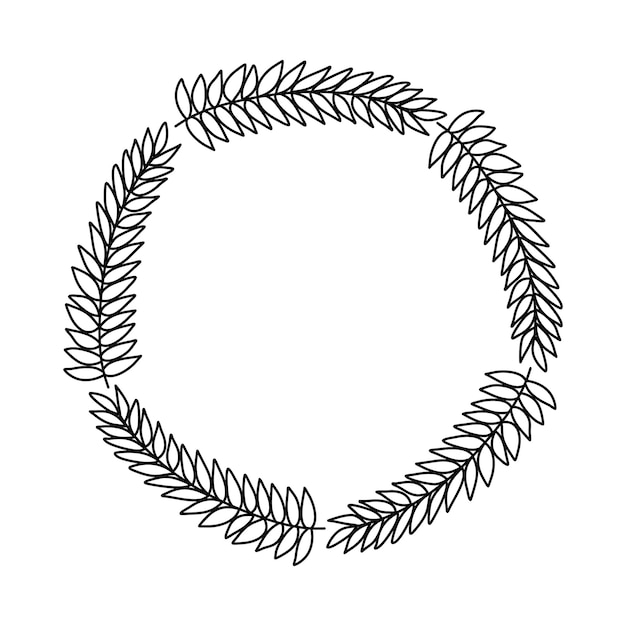 Decorative leaves vector wreath Round frame