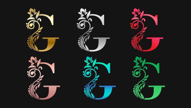 Decorative Letter G In Metallic Colors