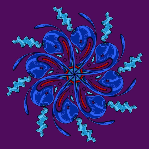 Decorative mandala blue pattern