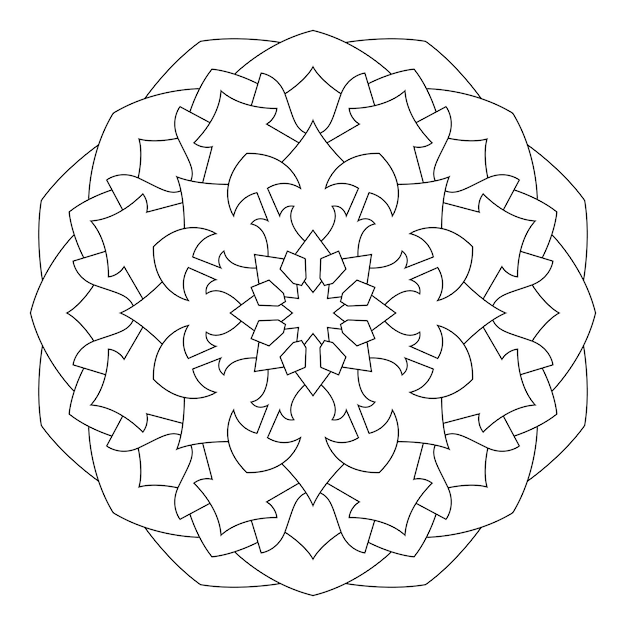 Decorative mandala Coloring page. Anti-stress coloring book page for adults. Black and white mandala