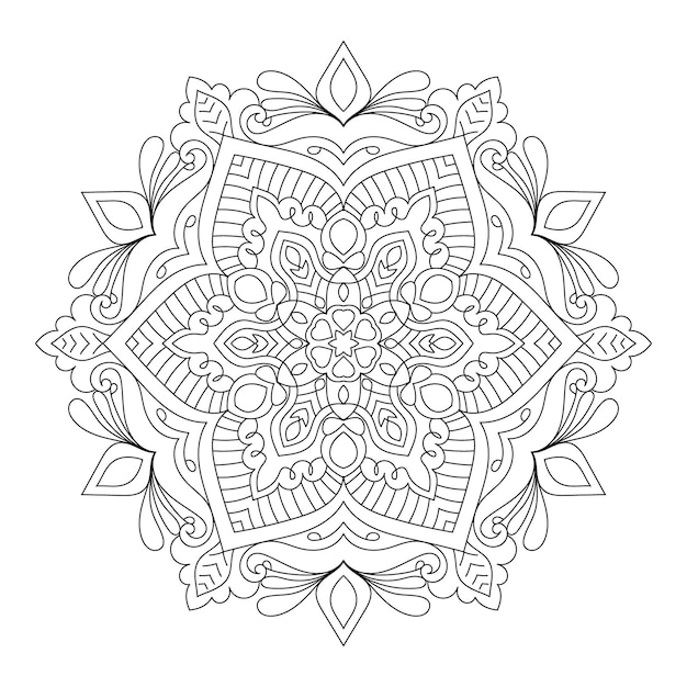 Decorative mandala coloring page illustration