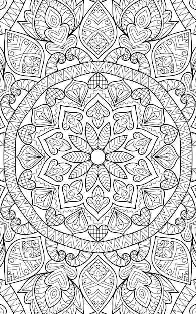 Decorative Mandala design coloring page illustration