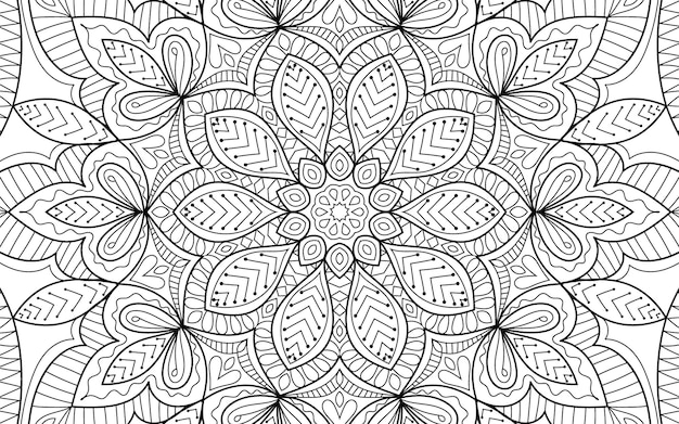 Decorative Mandala design coloring page illustration