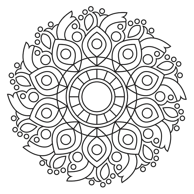 Decorative Mandala Design with White