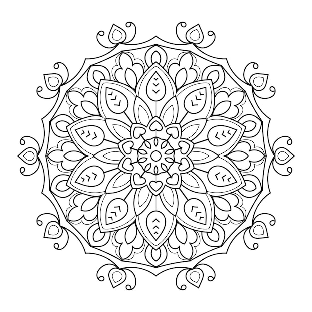 Decorative mandala designs coloring page for adults