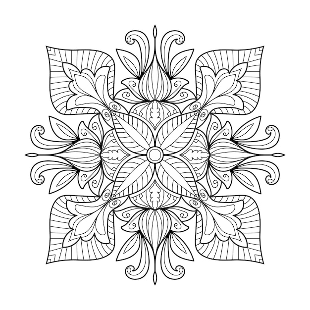 Decorative mandala designs coloring page for adults