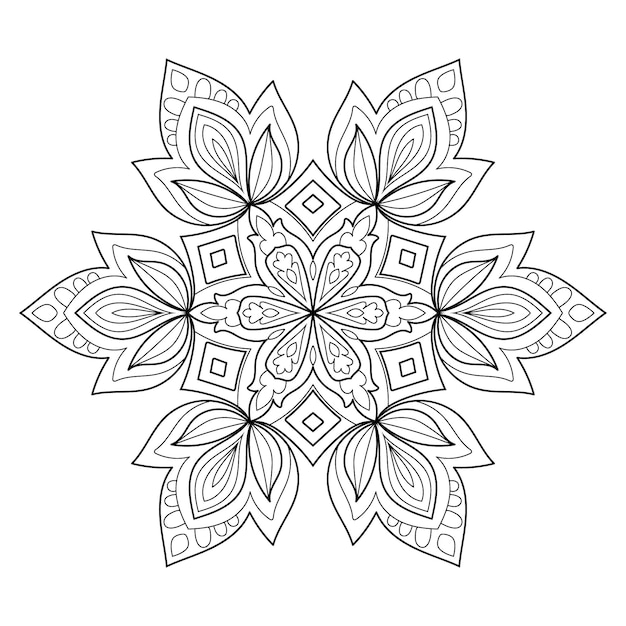 Decorative mandala designs coloring page for adults