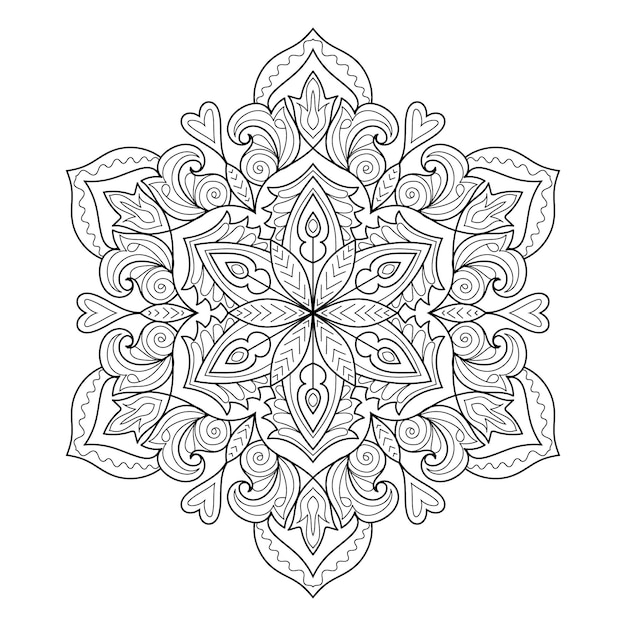 Decorative mandala designs coloring page for adults