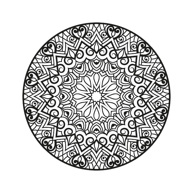 Decorative mandala for Mehndi, wedding, tattoo, islam. Hand drawn pattern. Coloring book page