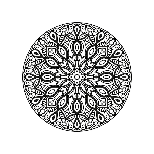 Decorative mandala for Mehndi, wedding, tattoo, islam. Hand drawn pattern. Coloring book page