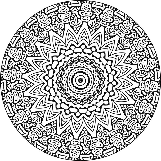 Decorative mandala with classic floral elements on white background. Seamless abstract pattern.