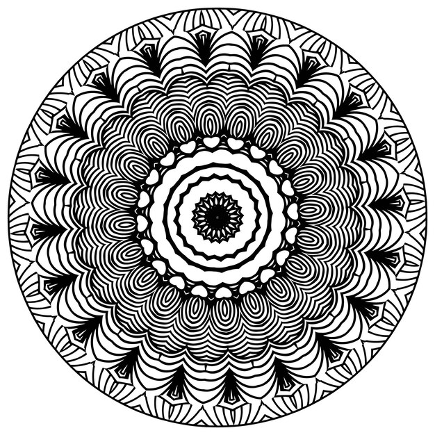 Decorative mandala with classic floral elements on white background. Seamless abstract pattern.