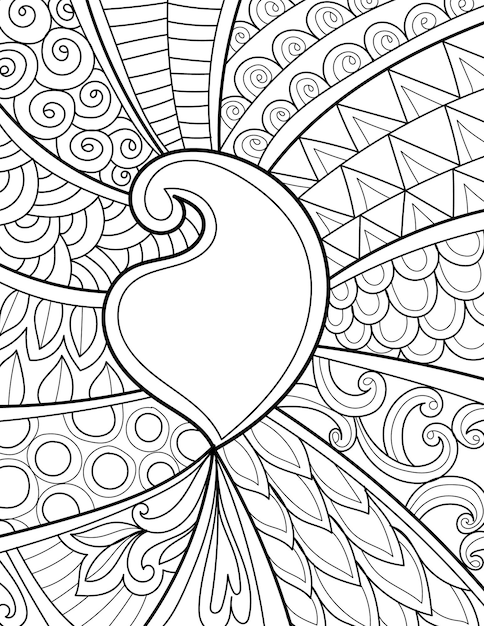 Decorative mehndi deisgn style coloring page illustration